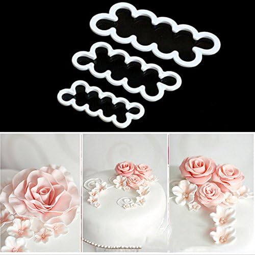 Cupcake Decorating Tools,Gillberry Baking Tool Side Decor Mould Damask Lace Flower Border Fondant Cake Stencil (White)