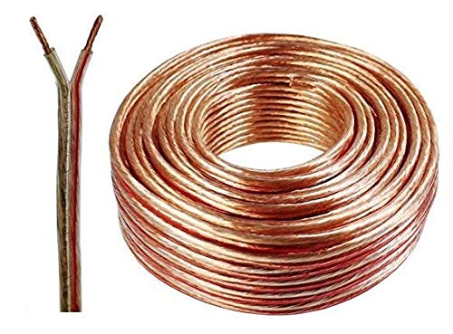 Auline® 20 AWG Speaker Cable Wire Figure 8 Stranded 10m 20m 30m 50m 100m (20 Meters, Transparent)