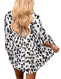 LOOKBOHO - Kimono de playa para mujer con estampado floral