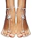 Bienvenu 2Pcs Barefoot Sandals Sparkling Crystal Clear Rhinestone Elegant Design