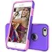 iPhone 6S Case, TOTU [Shockproof] Dual-layer Hybrid Candy Protective Updated Case for iPhone 6 (2014)/ iPhone 6S (2015), (indigo Violet / Light Rose)