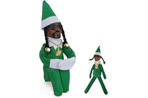 Christmas Elf Doll Decoration, Black Elf Doll Hip Hop Doll,Suitable for Family Holiday Party Decorations Christmas Tree Penda