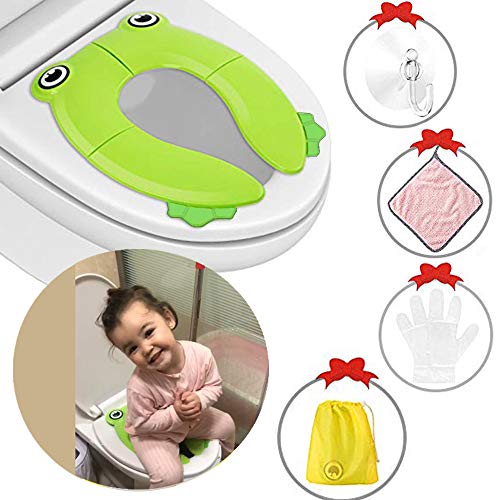 image for Supermore Upgrade Folding Portable Travel Potty Seat Silicone Pads Hom