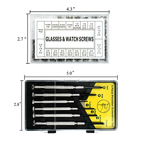 Aluan Eyeglass Repair Kit Sunglasses Repair Kit with Nose Pads 13 Sizes Screws 6 Pcs Screwdriver Tweezers for Watch Clock Spectacle Repair - Thumbnail 7