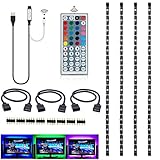 LEHOU USB TV Backlight, Multi-Color 5050 RGB Flexible LED Strip Light with 44key Remote , Background Bias Lighting for HDTV PC Monitor Home Theater Decoration
