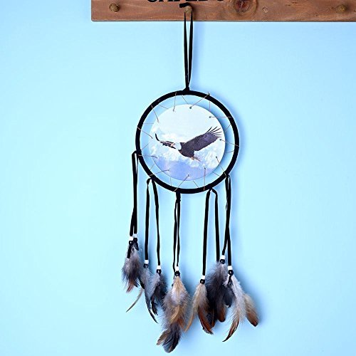 SOLEDI Dream Catcher Black 50cm^15.5cm Eagle Pattern Handmade Traditional Circular Net Home Decor Wall Car Hanging Ornament Gift