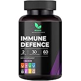 Mishas Nutraceuticals 8-in-1 Immune Support Supplement with Echinacea, Vitamin C, Zinc 50mg, Vitamin D 5000 IU, Turmeric Curcumin, Ginger, B6, and Elderberry – 60 Capsules