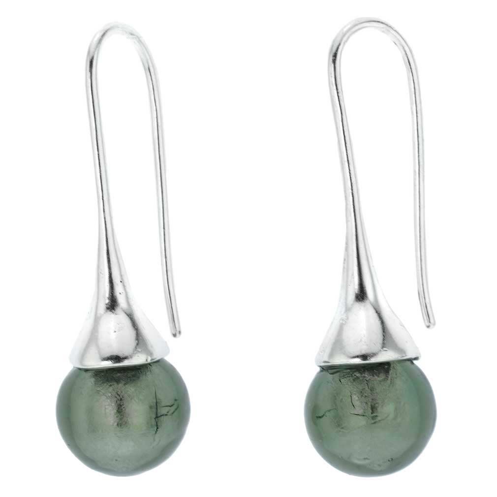Glass Of Venice Murano Glass Drop Earrings - Silver Grey