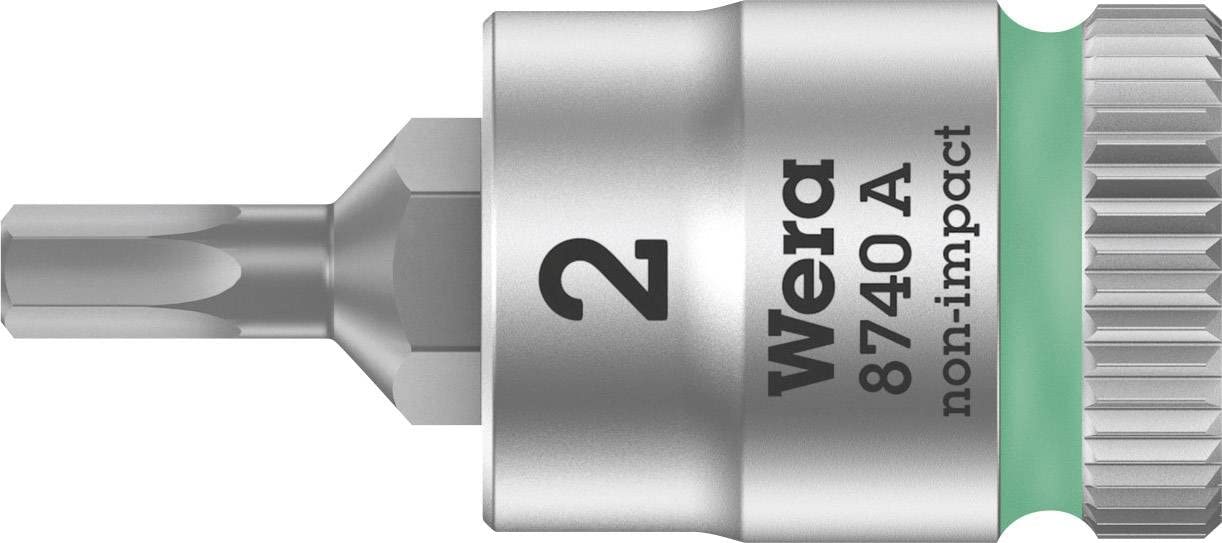 8740 A Zyklop bit Socket with 1/4" Drive with Holding Function, 2,0 x 28 mm