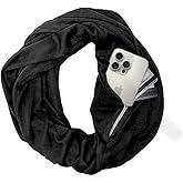 Pop Fashion Solid Color Hidden Zipper Pocket Scarf - Fashion Scarf for Women - All Seasons