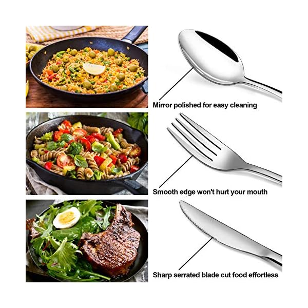 72-Piece Cutlery Set with Serving Utensils, Elegant Life Stainless Steel Flatware Silverware Set for 12, Tableware Eating Utensils, Dishwasher Safe