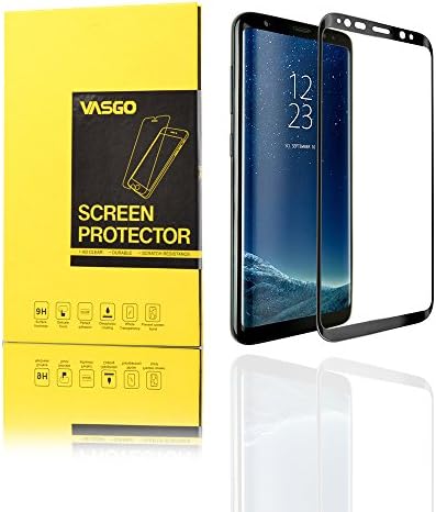 Samsung Galaxy S8 Plus Glass Screen Protector , VASGO [Full Coverage] [Full Glue] Tempered Glass Protective Films [ Edge to Edge ] Invisible Crystal Clear Entire Screen Protection Display for Samsung S8+