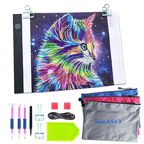 LINFEN A4 Diamond Painting LED Light Board,USB Power Adjustable Light Pad Kit, Perfect for Full Drill & Partial Drill 5D Diamond Painting - Thumbnail 7
