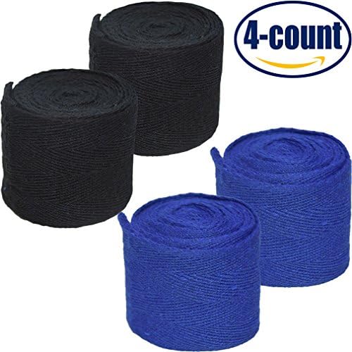 HHSJDW Elastic Hand Wraps Boxing Gloves Boxing Bandage Fist Protector Inner Hand Wraps, Perfect for MMA, Kickboxing, Muay Thai,Boxing, Black & Blue