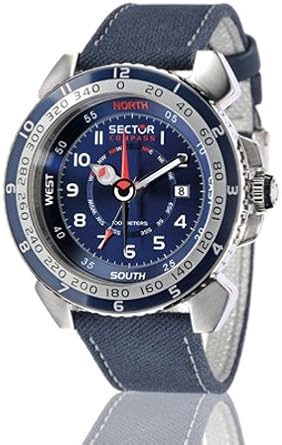 Sector R3251103035 - Reloj analógico de Cuarzo para Hombre con Correa de Piel, Color Azul