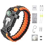 iRainy Paracord Bracelet W 16-Piece Survival Gear Kit Includes 11-Piece Fishing Gear