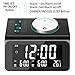 Alarm Clock, Alarm Clock for Bedroom, Black, 7 Wake-up Sounds, Alarm Clock for Heavy Sleepers, 2 USB Charger, Sleep Timer,Thermometer, Radio Clock