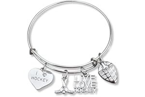Infinity Collection Hockey Bracelet, Hockey Jewelry- Hockey Bangle Bracelet Gift for Girl Hockey Players