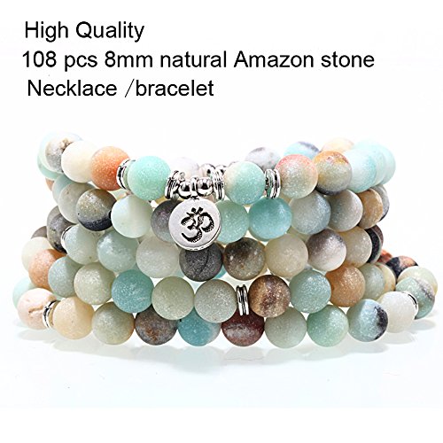 SEVENSTONE 8MM 108 Mala Beads Charm Bracelet for Men Women Yoga Bracelet Necklace Father's Day - Thumbnail 2