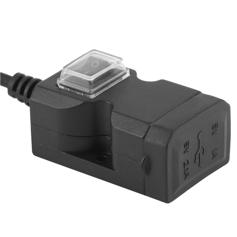 Motorcycle USB Dual USB Fast with On Off Switch Auto Splitter Fast Charging for Phone Tablet GPS (12-24V)