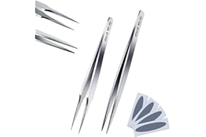 stedi 2PCS Precision Thickened Tweezer Set, Model Hobbyist Tools, Ultra Precision Premium Stainless Steel Tweezers for Gundam