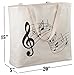 Reusable Canvas Bag - Attractive Tote Bag with Printed Music Theme. Durable with Double Stitch and Sturdy Shoulder Straps to Handle Music Lesson Books. Made in USA (Music)
