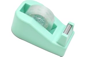 Amogato Cute Desktop Tape Dispenser Non-Skid Base with 1 Roll 0.5" X 33 YdsOffice Tape - Home Office Supplies Fun Desk Accessories Office Tape Dispensers, Makaron Green