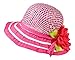Butterfly Twinkles Girls Tea Party Hat Dress Up Play Set with Pink Sun Hat, Boa, Plastic Pearl Necklace, and White Gloves,