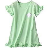 JWWN Little Girls Princess Nightgrown Toddler Summer Sleepwear Kids Short Sleeve Pajama Dresses