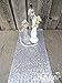 TRLYC 12 x 120 Inch Sparkly Silver Sequin Table Runner, Silver
