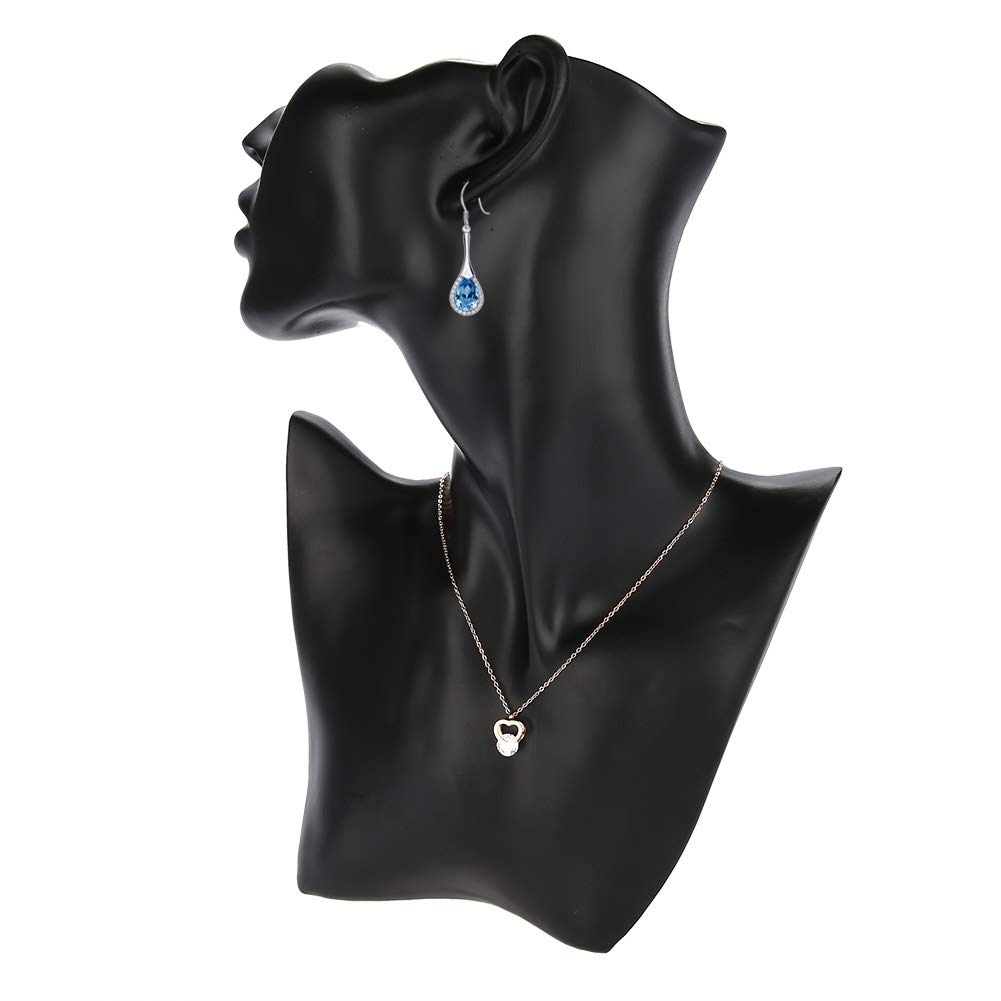 XingYue Direct Necklace Earring Holder Mannequin Head Bust Stand Model Shop Jewelry Display Rack (Color : Black)