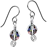 Solid Titanium Rainbow Dazzle Bead Earrings Created with Swarovski Crystals