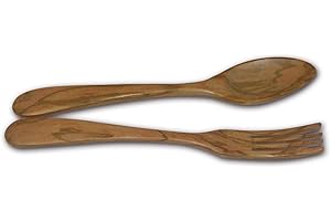 Berard 02773 Parisian Salad Servers 25 cm Handmade Olive Wood