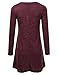JJ Perfection Women's Loose Fit Long Sleeve Swing Tunic Dress