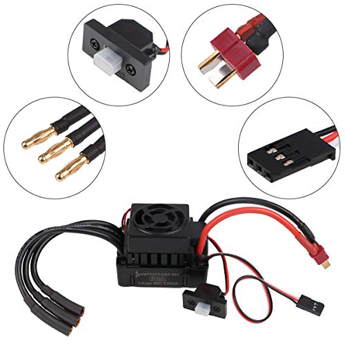 Innovateking 3650 2300KV Sensorless Brushless Motor 3.175mm and 60A Waterproof Brushless ESC Motor Electrical Speed Controller Combo for 1/10 RC Car - Thumbnail 6