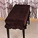 Andoer Piano Stool Chair Bench Cover Pleuche Decorated with Macrame 75 35cm for Piano Dual Seat Bench Universal Coffee