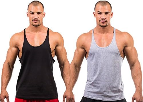 DK ACTIVE WEAR Men’s Gym Vest Bodybuilding Muscle Y Back Stringer/Racerback Vest