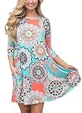 Happy Sailed Women New Ethnic Print Casual Pocket Mini Dresses