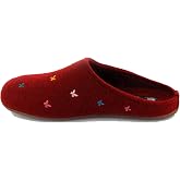 HAFLINGER Fafalline Wool Felt Butterfly Motif Womens Slip On Mule Slippers Unisex