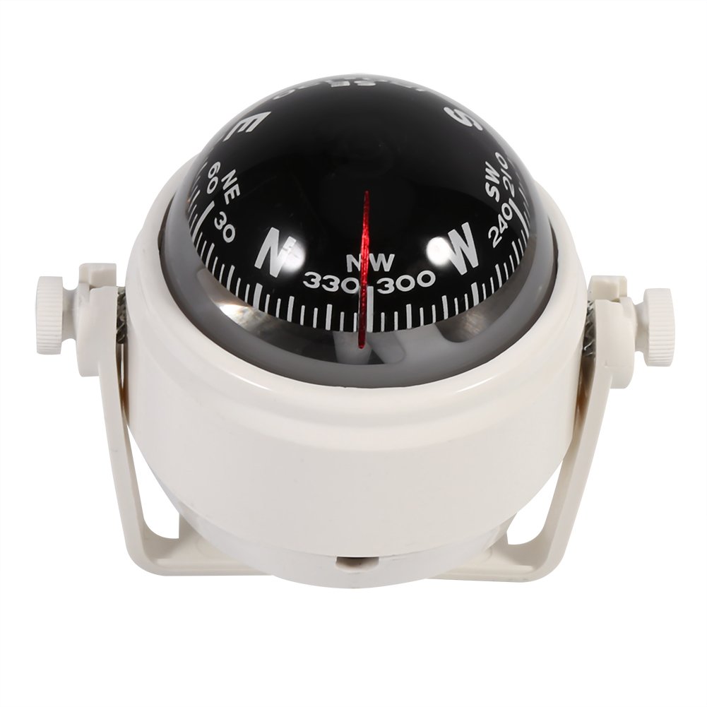 TKSE Digital Compass, Multi-Purpose Sea Marine Bracket Mount Compass Voyager Outside Fits Boat Caravan Truck(White)