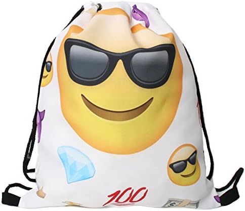 Men's Women's Print Shoulder Drawstring Bag Backpack String Bags School Rucksack Gym Handbag (animals,foods)15"x11" (DB-55)
