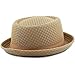 The Hat Depot Light Weight Classic Soft Cool Mesh Porkpie hat (L/XL, Khaki)