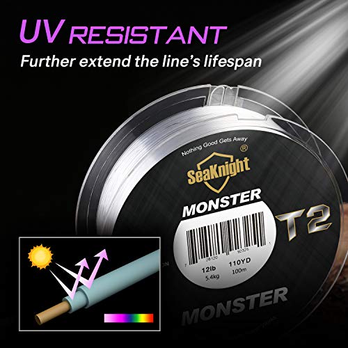 Seaknight T2 Fluorocarbone Peche Carpe Ligne De Guidage Invisible De Fluo Fil De Pêche 100m/110yds