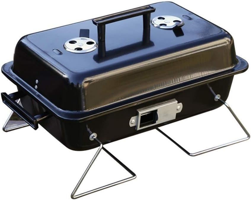 XSWZAQ Square Grill Stainless Steel Barbecue Charcoal BBQ Smoked BBQ Folding Portable Outdoor Cooking Camping Hiking Picnic