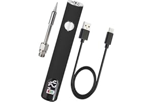 SRIBOO Upgraded Portable Soldering Iron Pen with LED Display, 3 Adjustable Voltage Levels, Rechargeable Cordless Soldering Iron with Built-in Battery, Ideal for Appliance Repair, DIY (Black)