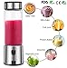Electric Portable Blender, TOPQSC 5200mAh USB Rechargeable Personal Blender for Shakes and Smoothies with 15 oz Glass Blender Cup（Black)