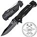 ANVIL BLADESMITHS - BULLSHARK 8CR13 - Folding Pocket Knife - Serrated Blade Black Assisted Open