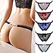 GBSELL Women Sexy Lace Bowknott V-String Briefs Panties Thongs G-String Bikini Black