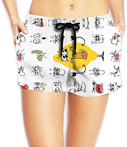 Cartoon Lemon And Expression Sweat 2017 New Style Women's Short Pants
