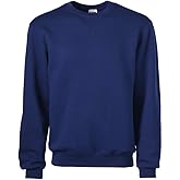 Soffe Mens Adult Long Sleeve Classic Crew Sweatshirt, CG Blue, Medium, 50% Cotton / 50% Polyester Fleece